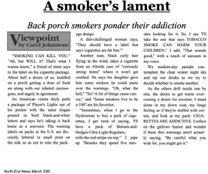 A smoker’s lament