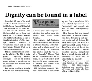 Dignity can be found in a label