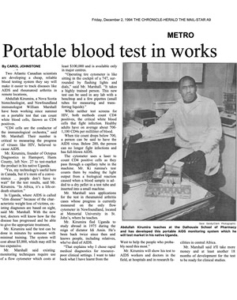 Portable blood test in works